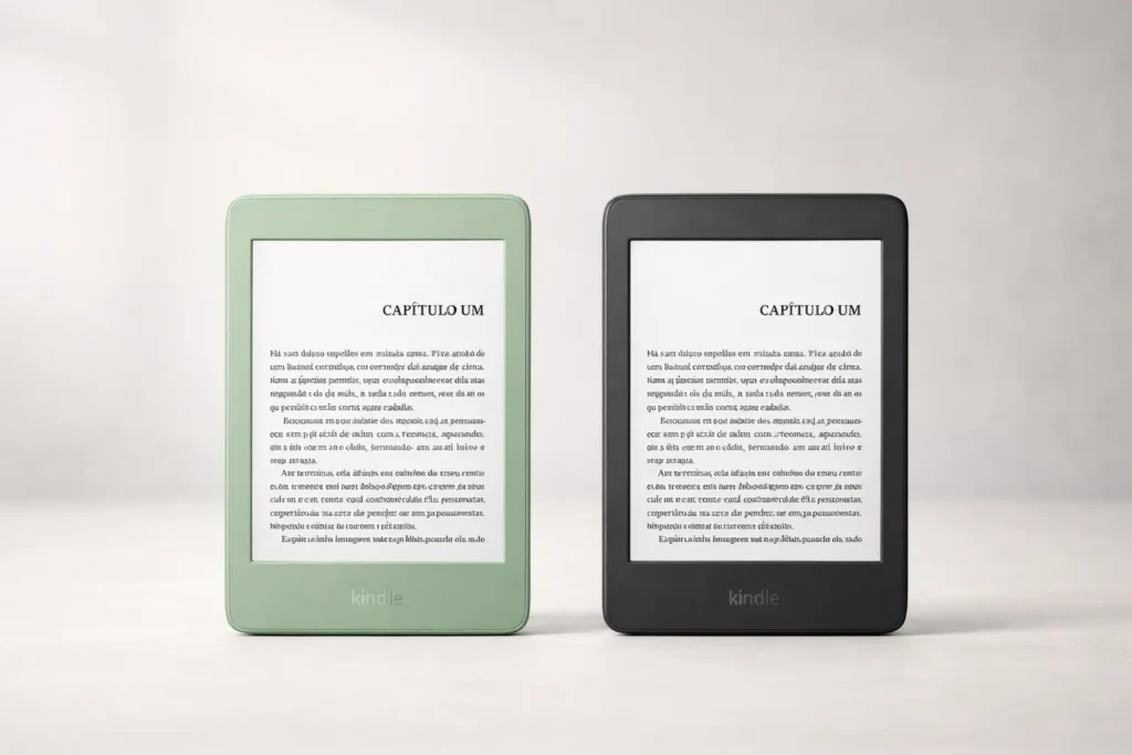 Kindle 16 GB (Verde) vs Kindle 16 GB (Preto): Diferenças essenciais na cor e design