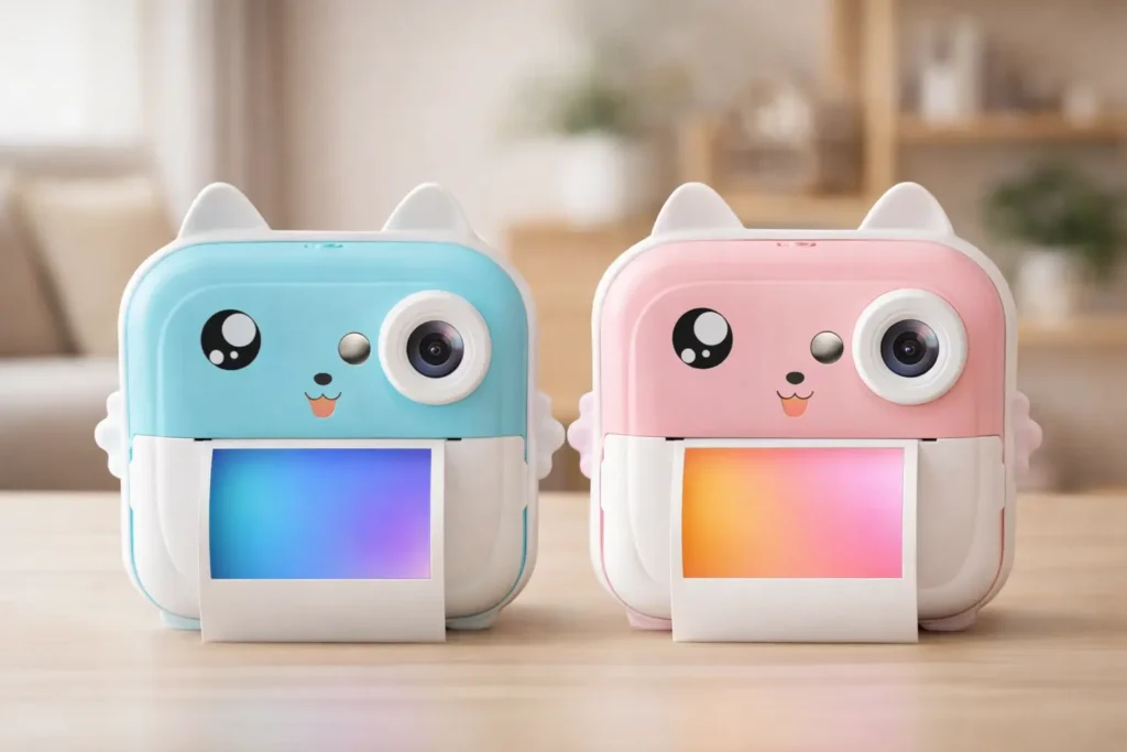 Câmera Digital Infantil Portátil 20MP Azul vs Câmera Digital Infantil Portátil 20MP: Diferenças de cor e design