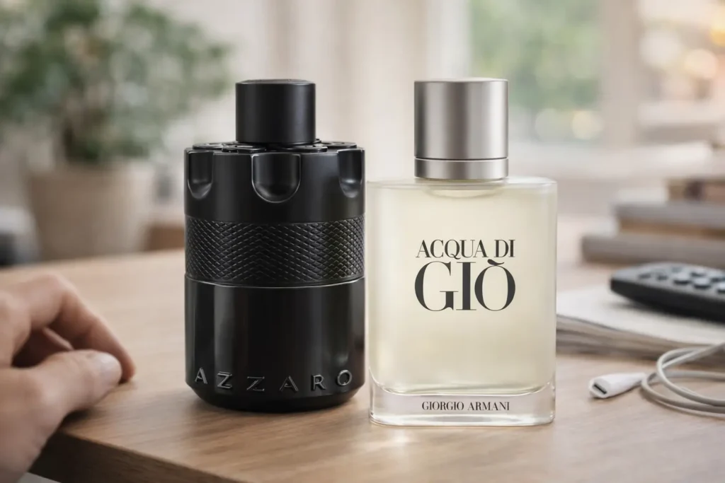 Azzaro Most Wanted vs Armani Acqua di Giò: o que muda no uso