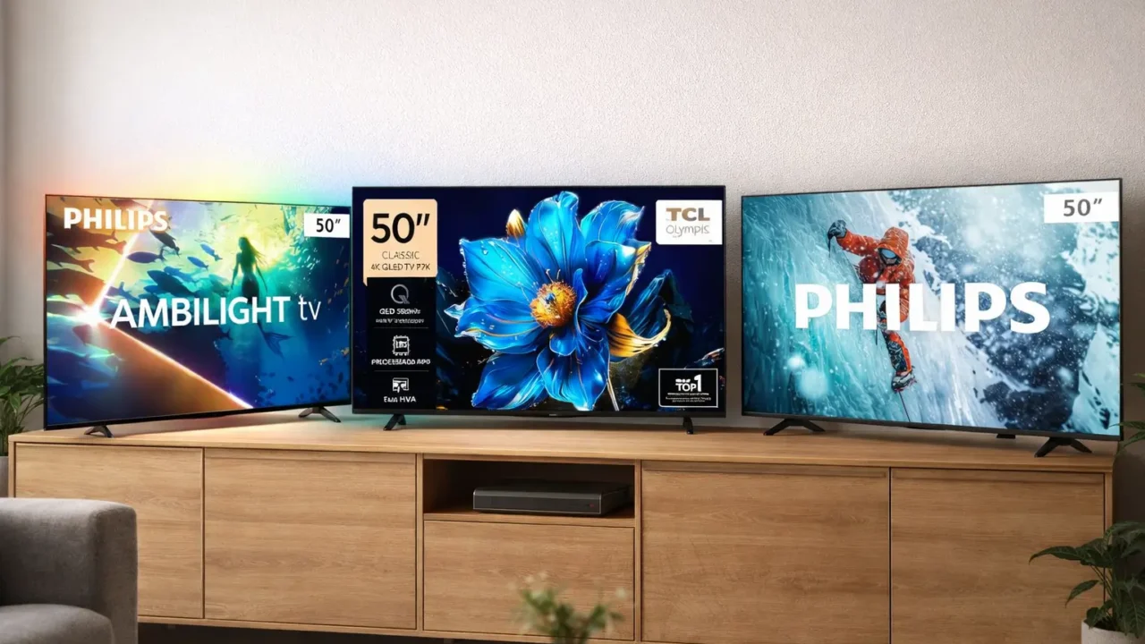 Smart TVs 50" 4K: 8 modelos para escolher com clareza em 2026