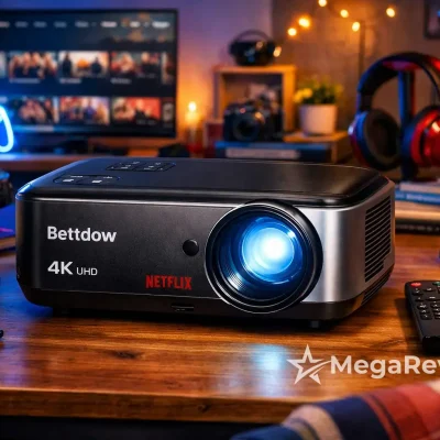Bettdow Projetor 4K tem 10% OFF em 12x; Netflix licenciado