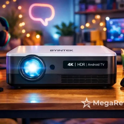 Projetor BYINTEK R90 Max com 5% OFF no app da Amazon