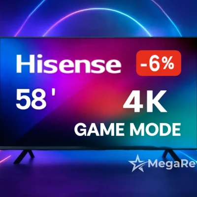 Hisense Smart TV 58" com 6% OFF na Amazon; imagem 4K e Game Mode